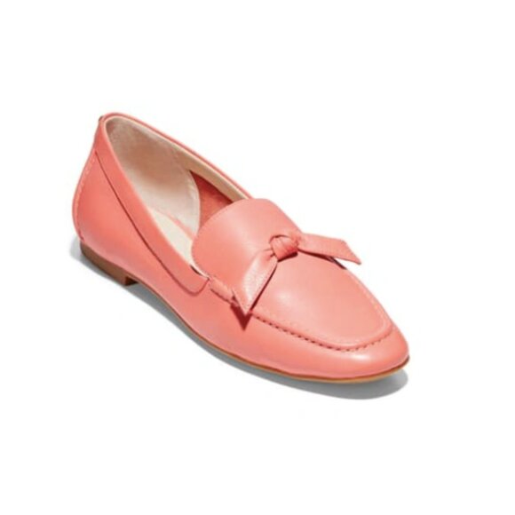 Cole Haan Grand Series Caddie Bow Loafer In Burnt Coral Leather Women's Size 5.5 - Picture 1 of 15